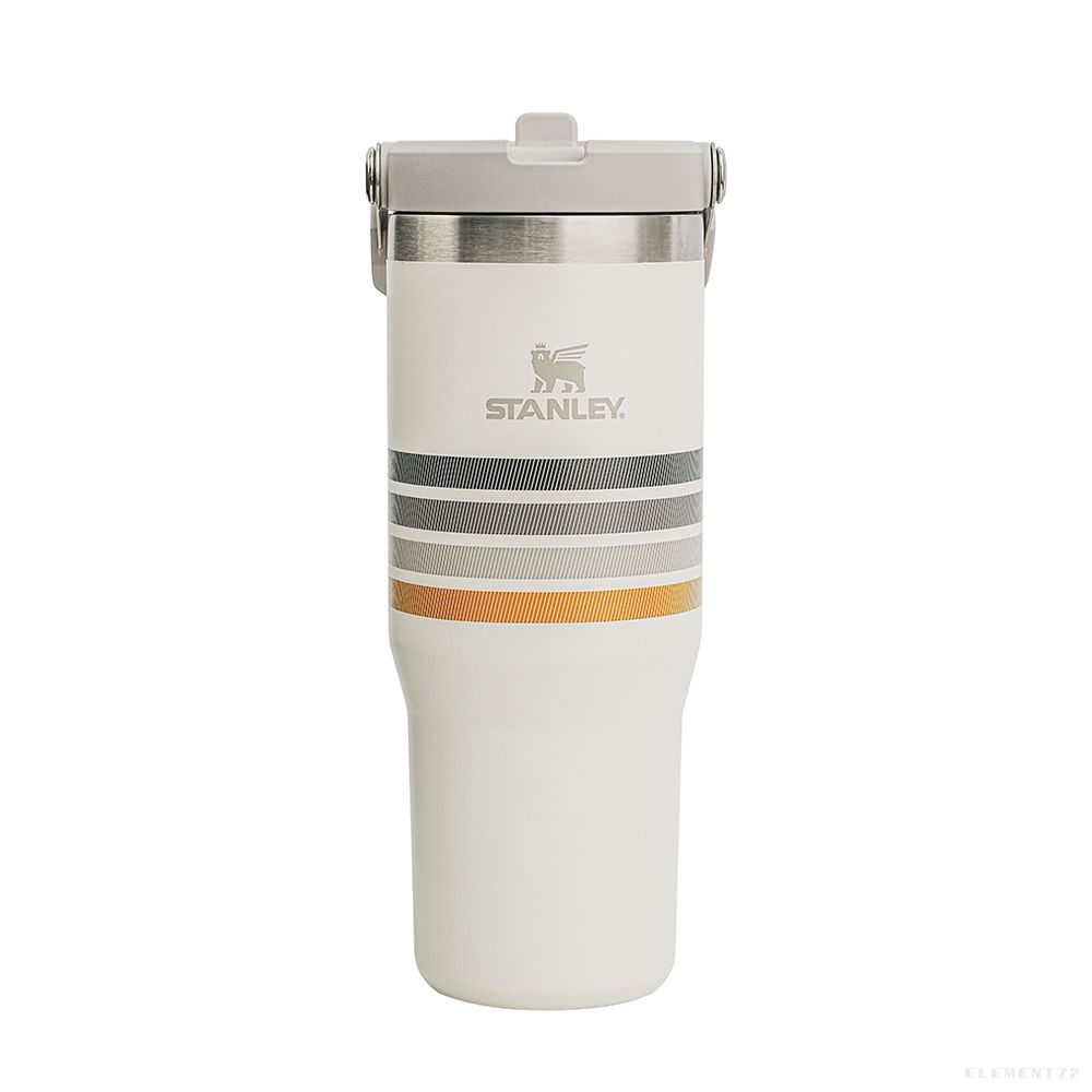 STANLEY VARSITYICEFLOW FLIP STRAW TUMBLER 30 OZ CREAM ASH STRIPE